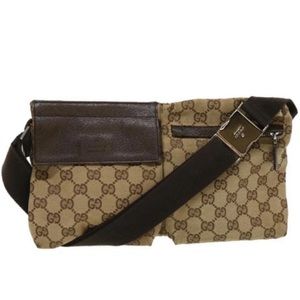 Authentic Gucci Waist Belt Bum Bag Pouch Pack Crossbody Bag Shoulder Bag